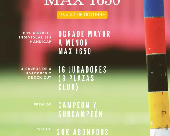 TORNEO CROQUET GC MÁXIMO 1650