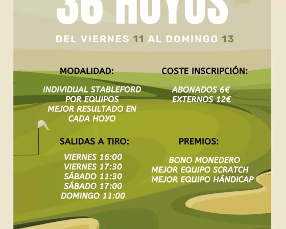 Pool 36 hoyos Pitch & Putt en Tambre Golf & Croquet