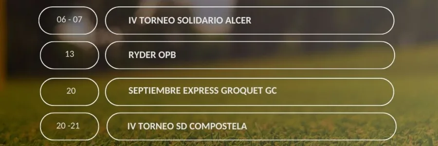 Calendario eventos septiembre 2025 – Tambre Golf & Croquet