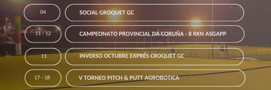 Calendario eventos octubre 2025 – Tambre Golf & Croquet