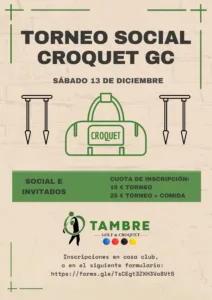 13 diciembre TORNEO SOCIAL CROQUET + COMIDA