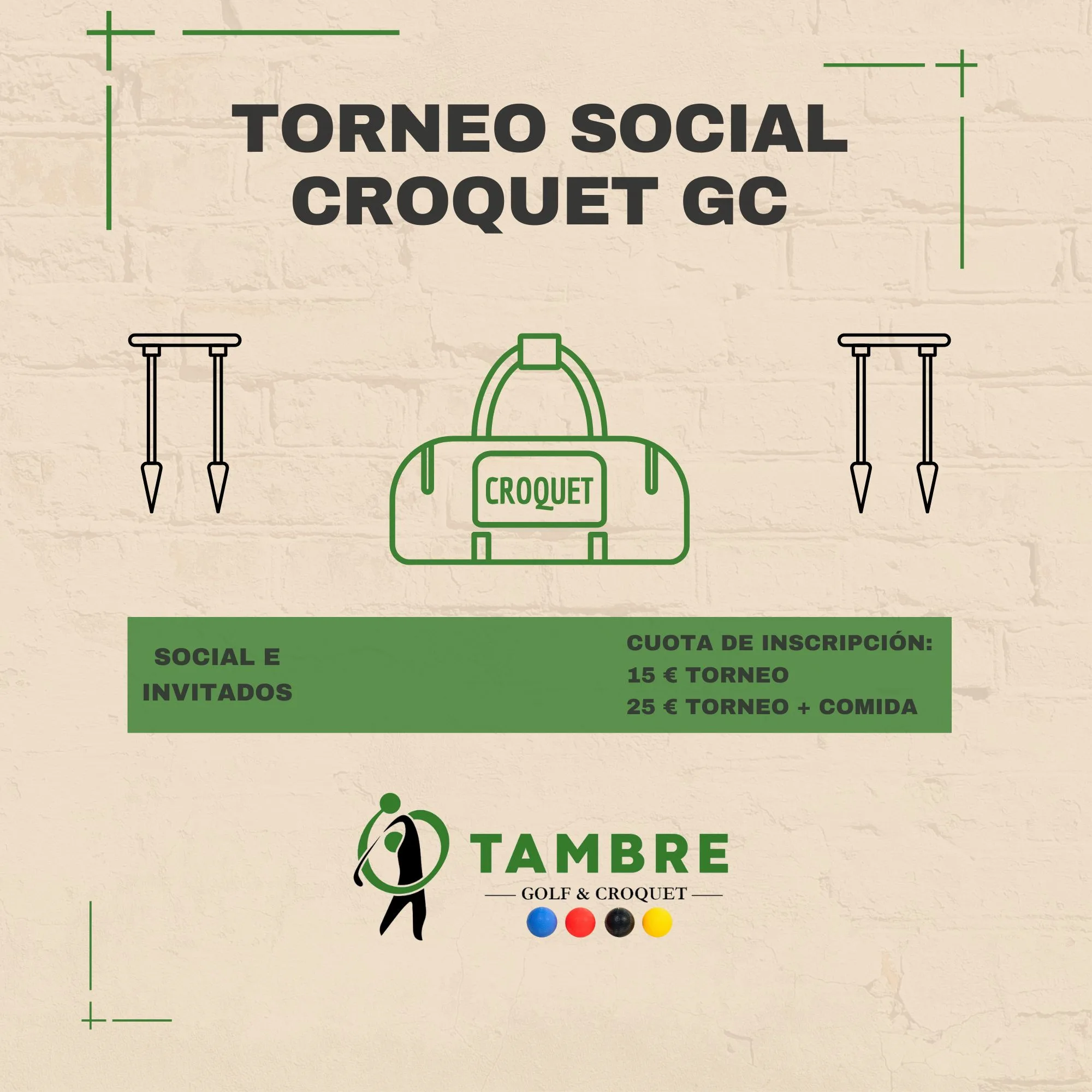 SOCIAL CROQUET + COMIDA (42 x 42 cm)