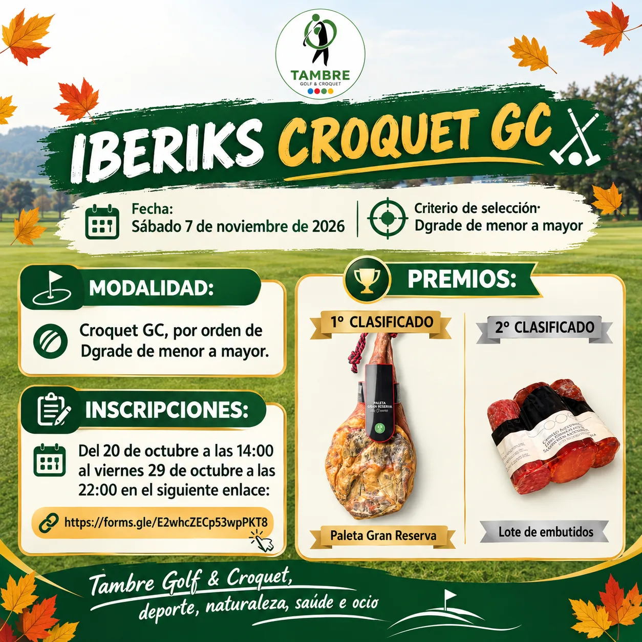 Cartel otoñal del torneo Iberiks Croquet GC